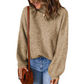 Women's Chunky Knit Sweater with Relaxed Fit and Wide Sleeves