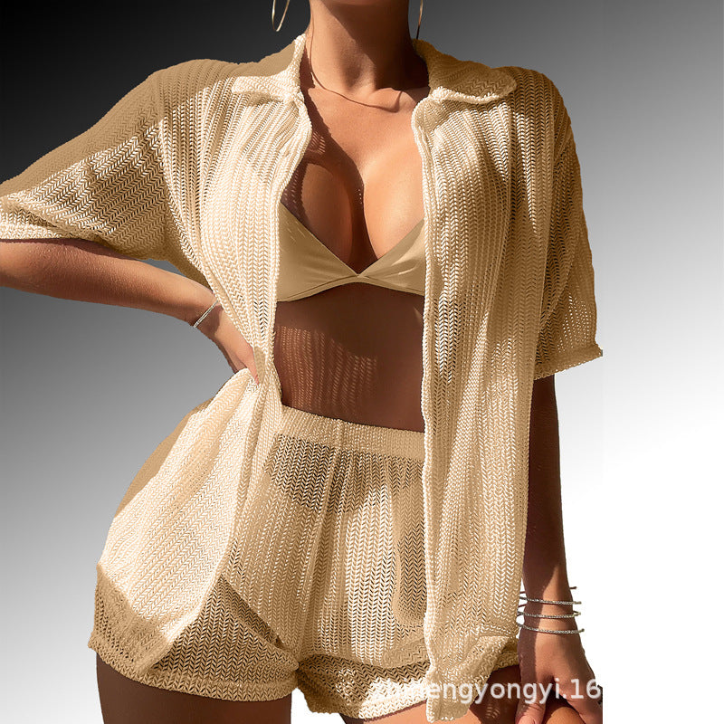 Women's Leisure Suit with Airy Knit Design