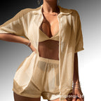 Women's Leisure Suit with Airy Knit Design