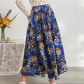 Women's Floral Maxi Skirt with Elastic Waistband