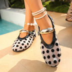 Women's Ballet Flats with Elegant Bow and Breathable Upper