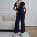 Two-Piece Lounge Set with Wide Top and Palazzo Pants