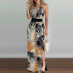 Elegant Jumpsuit with Spaghetti Straps and High Side Slits