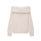 Women's Elegant Knit Sweater with Dropped Shoulders
