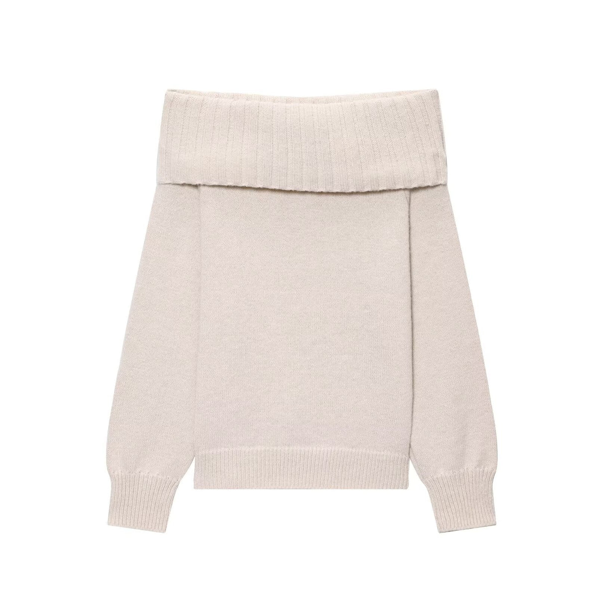 Women's Elegant Knit Sweater with Dropped Shoulders
