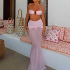 Women's Bandeau Bikini with Flowing Maxi Skirt
