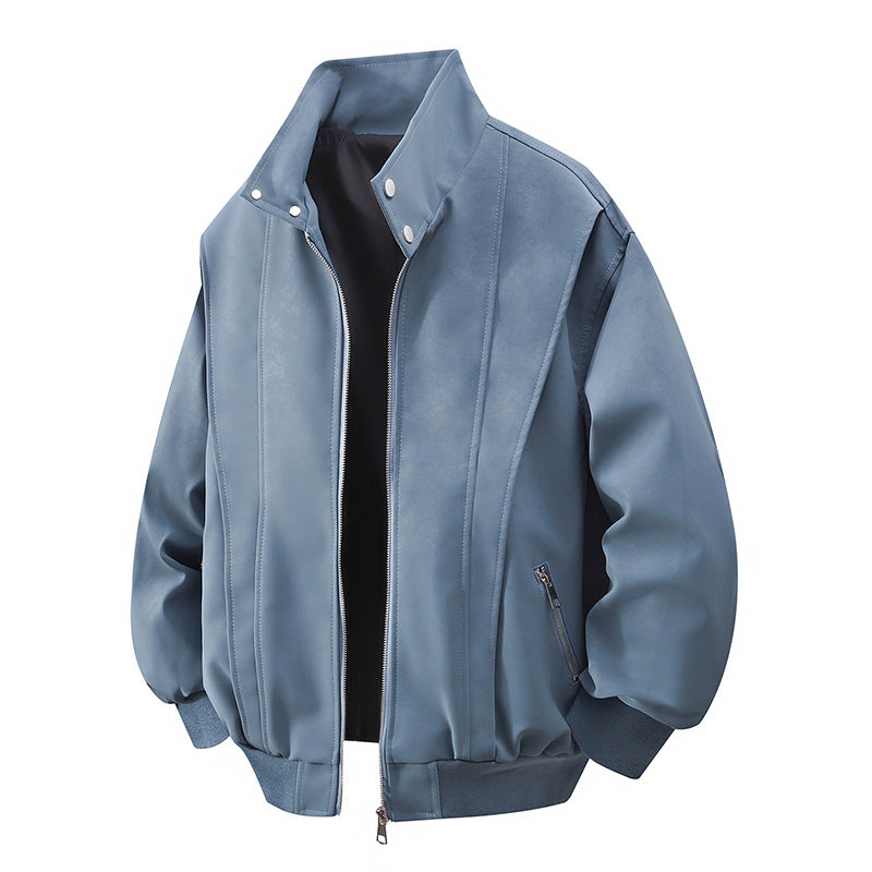 Women's Designer Transitional Jacket with High Collar and Practical Zipper Pockets