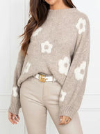 Women's Cozy Floral Knit Sweater