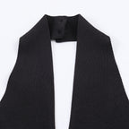 Women's Sleeveless Top with Deep V-Neck and Back Cutout