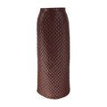 Women's Maxi Skirt in High-Quality Faux Leather with Refined Quilted Pattern
