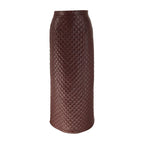 Women's Maxi Skirt in High-Quality Faux Leather with Refined Quilted Pattern