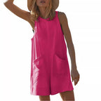 Women's Casual Wide-Leg Jumpsuit with Pockets
