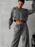 Women's Printed Hoodie and Wide Jogger Set