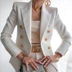 Women's Elegant Blazer with Gold Button Detail