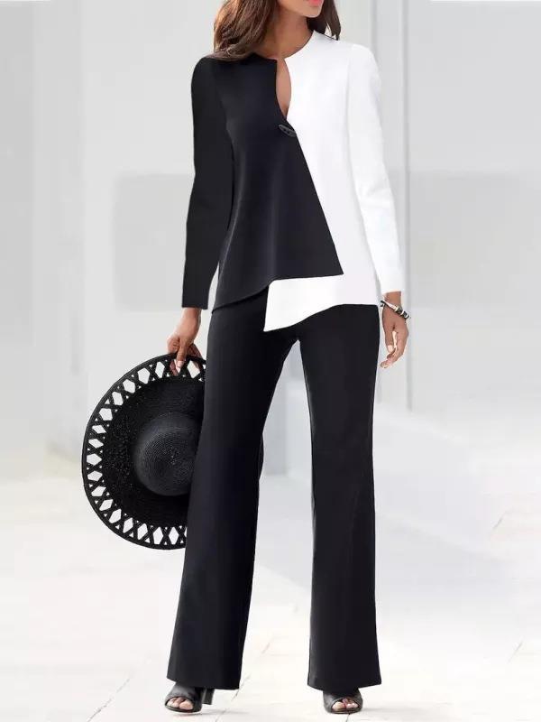 Modern Asymmetric Trouser Suit Set
