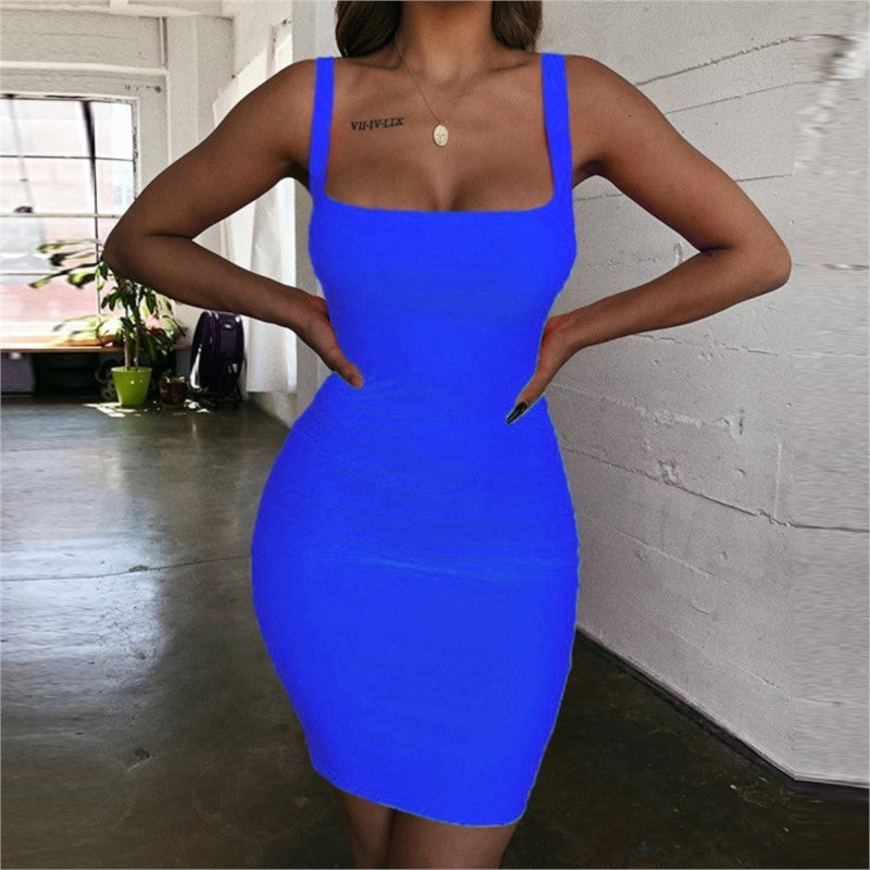 Bodycon Mini Dress with Wide Straps