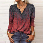 Women's Long-Sleeve Casual Shirt with Playful Pattern