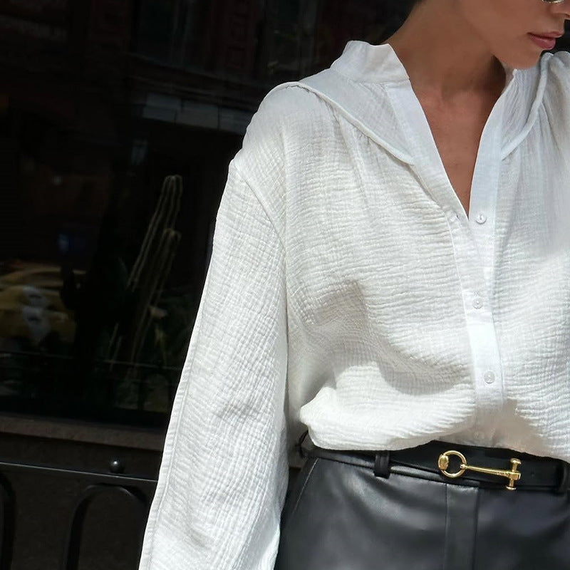 Airy Oversized Blouse with Textured Fabric