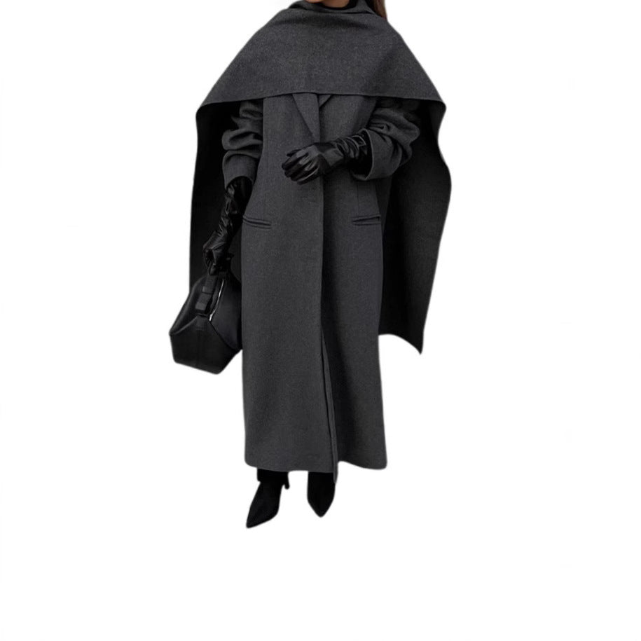 Elegant Cape Coat with Double-Lined Design