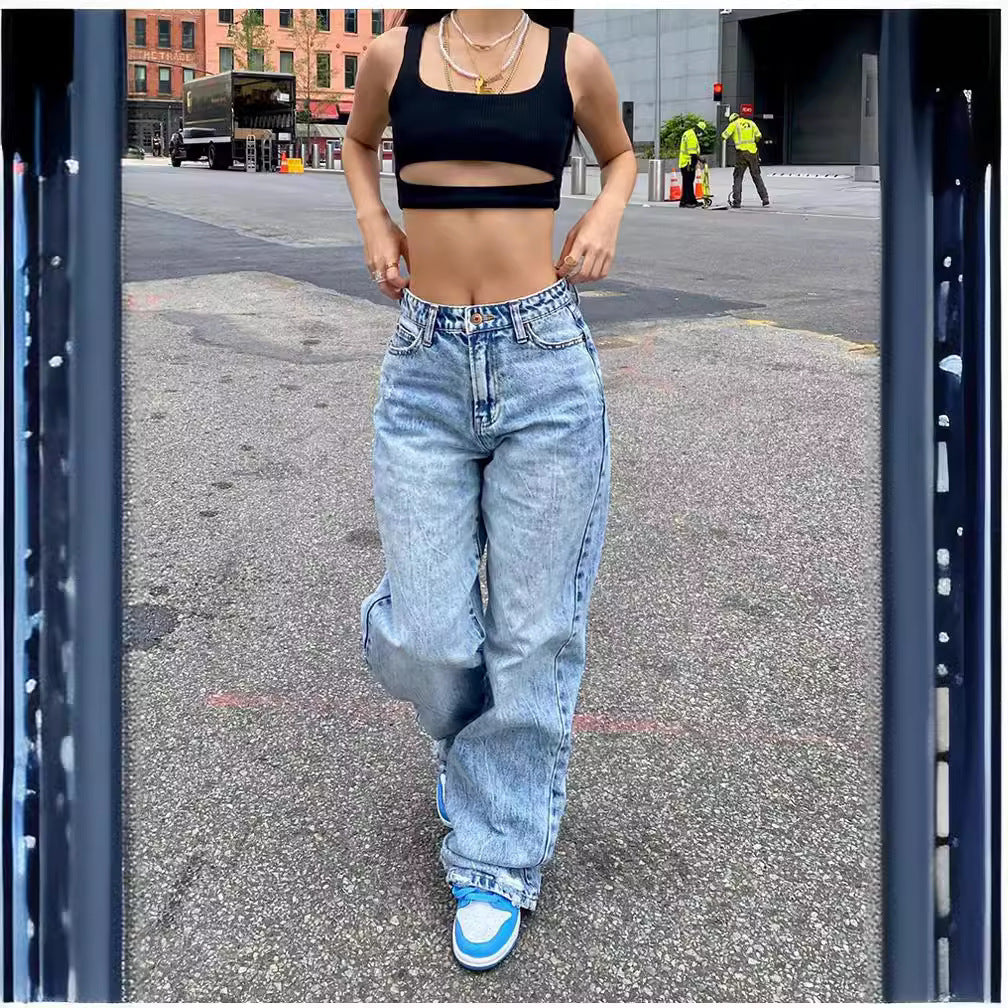 Women's Cargo Jeans with Functional Pockets