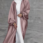 Elegant Satin Jacket with Wide Sleeves