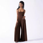 Women's Wide-Leg Jumpsuit with Deep Back