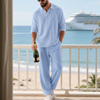 Men's Relaxed Cotton Muslin Resort Set