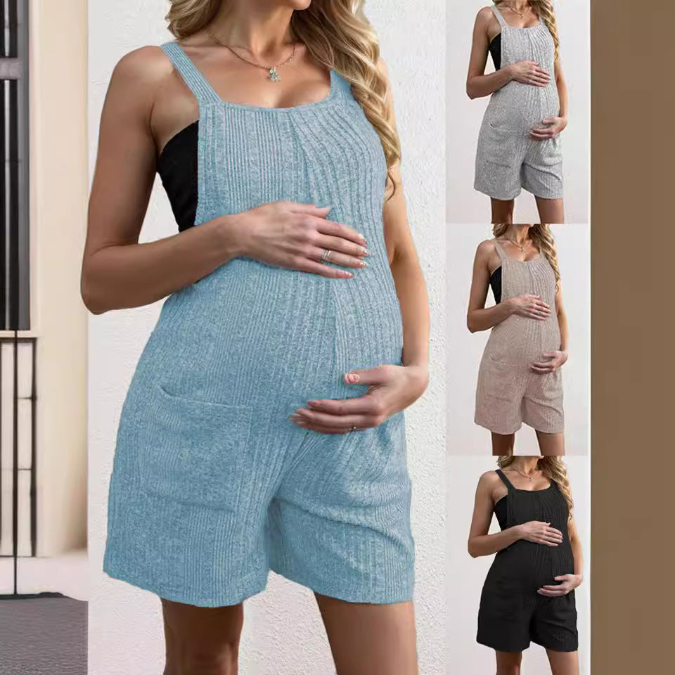 Women's Casual Strap Jumpsuit with Practical Pocket Design