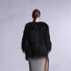 Women's Elegant Faux Fur Cape with Wide Open Cut