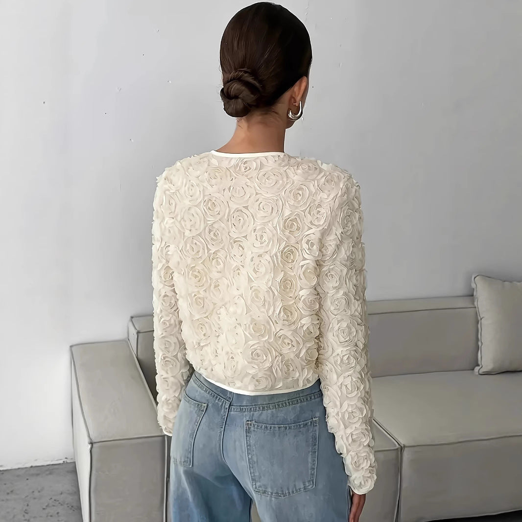 Women's Floral Appliqué Jacket