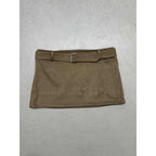 Women's Faux Suede Mini Skirt with Belt