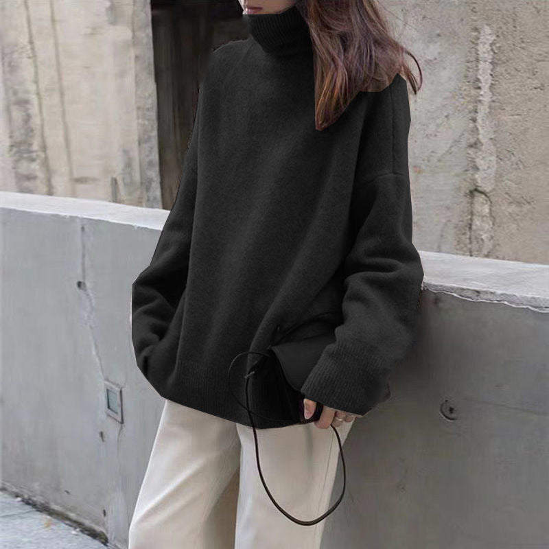 Women's Comfortable Turtleneck Sweater in Wool Blend
