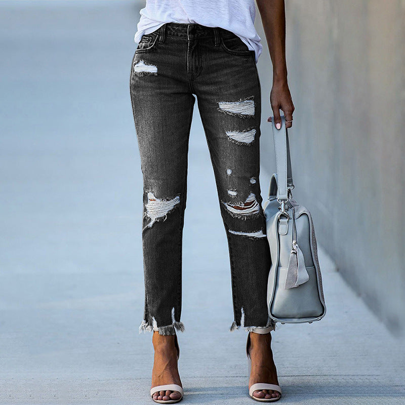 Women's Destroyed Mom Jeans