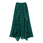 Women's Swimsuit Set with Voluminous Ruffle Details and Elegant Over-Skirt