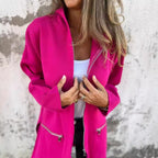 Women's Casual Coat with Hood and Asymmetrical Cut