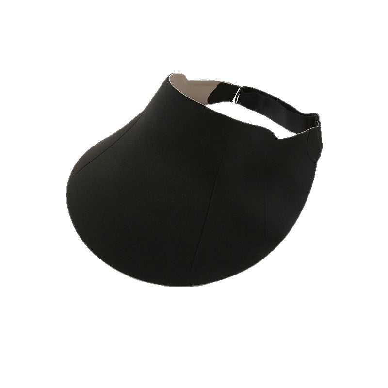 Oversized Curved-Brim Sun Visor with Adjustable Elastic Back Strap