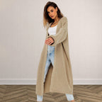 Women's Chunky Knit Cardigan with Open Cut