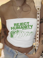 Bandeau Top with Graphic Print
