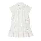 Women's Sleeveless Blouse with Tailored Fit and Collar