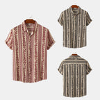 Women's Short-Sleeve Shirt with Floral Patterns
