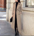 Women's Elegant Trench Coat with Double-Breasted Design