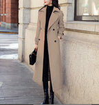Women's Elegant Trench Coat with Double-Breasted Design