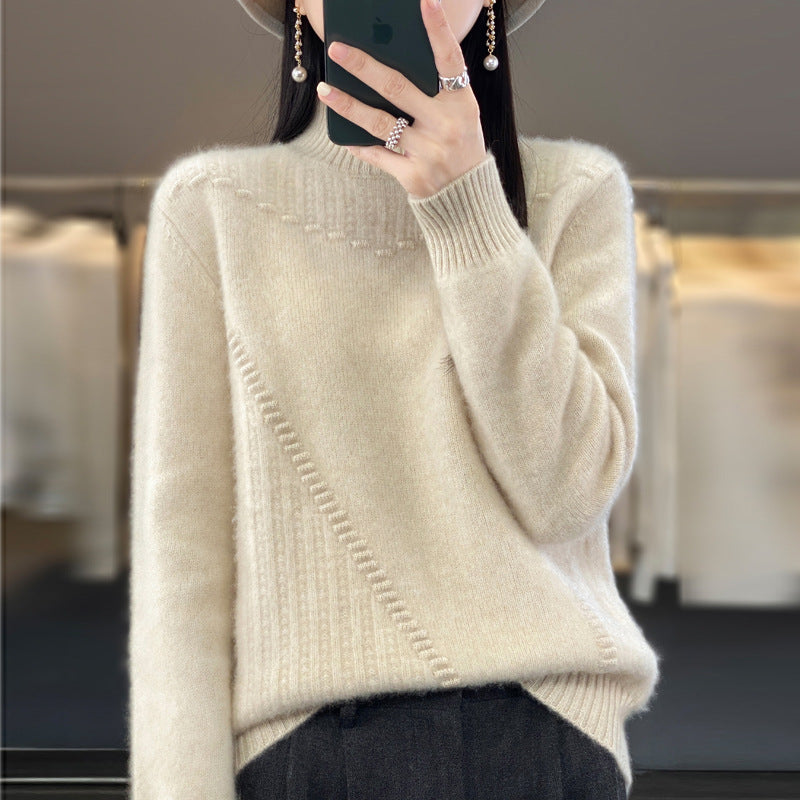 Women's Elegant and Comfortable Knit Sweater with Unique Design