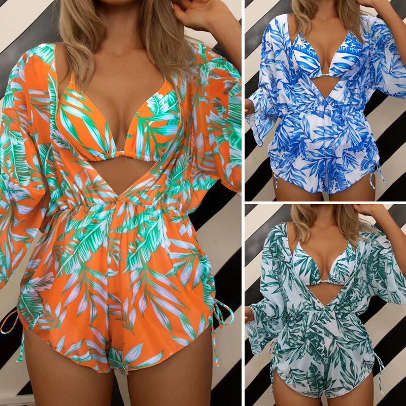 Women's Swimwear Set with Floral Design