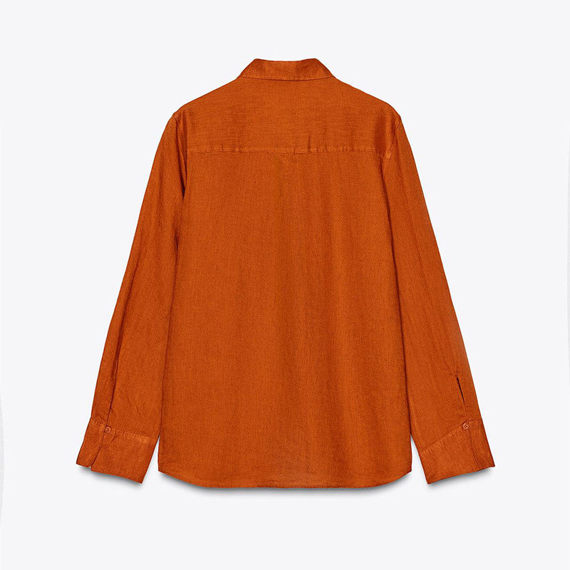 Women's Classic Long-Sleeve Blouse in Textured Design