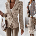 Women's Elegant Blazer with Double-Button Placket and Fine Details