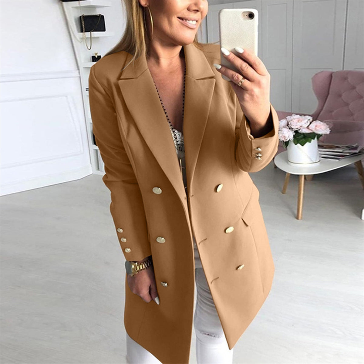 Women's Elegant Double-Breasted Blazer