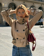 Women's Fashionable Trench Coat with Innovative Cut