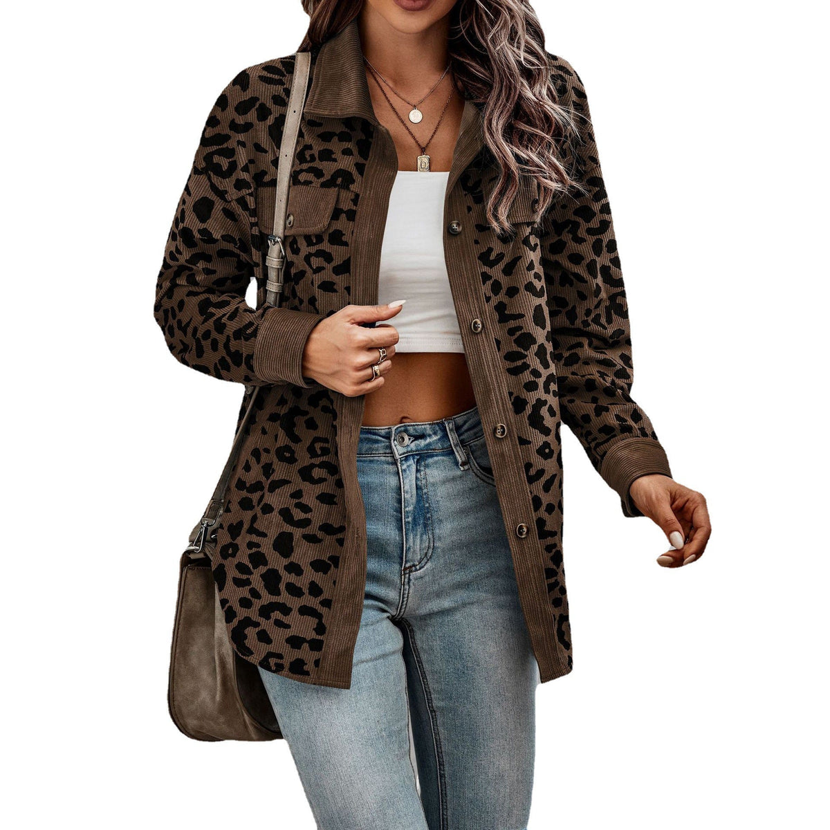Women's Fashionable Leopard Print Overshirt