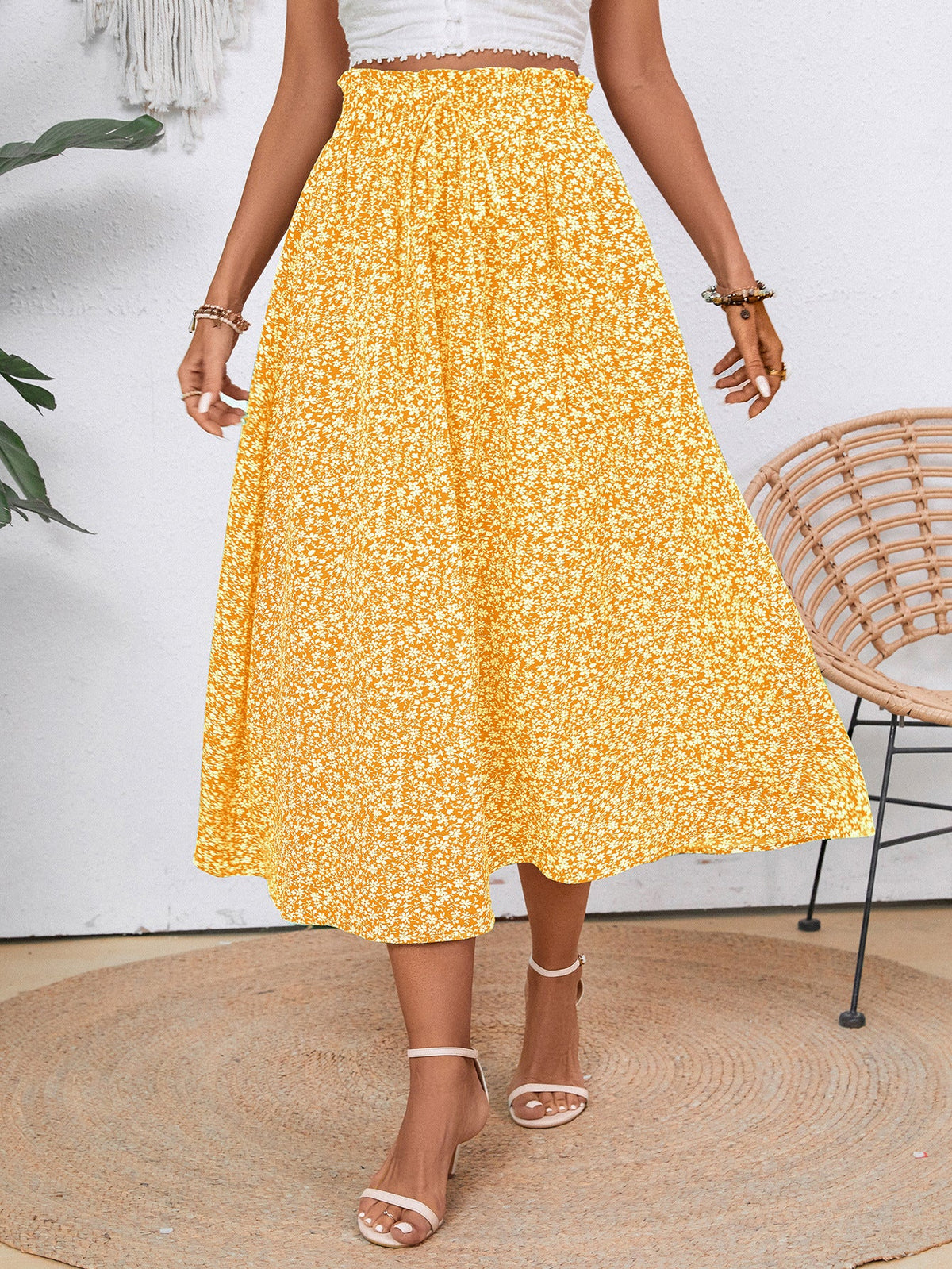 Women's Floral Midi Skirt